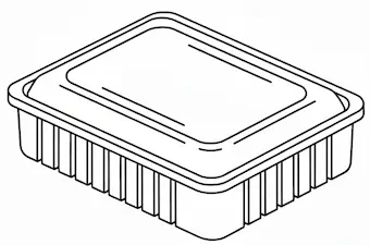 Icono de empaque termoformado base y tapa
