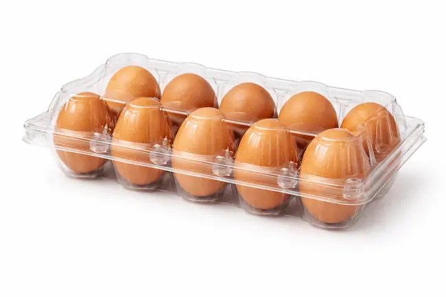 Thermoformed clamshell for eggs