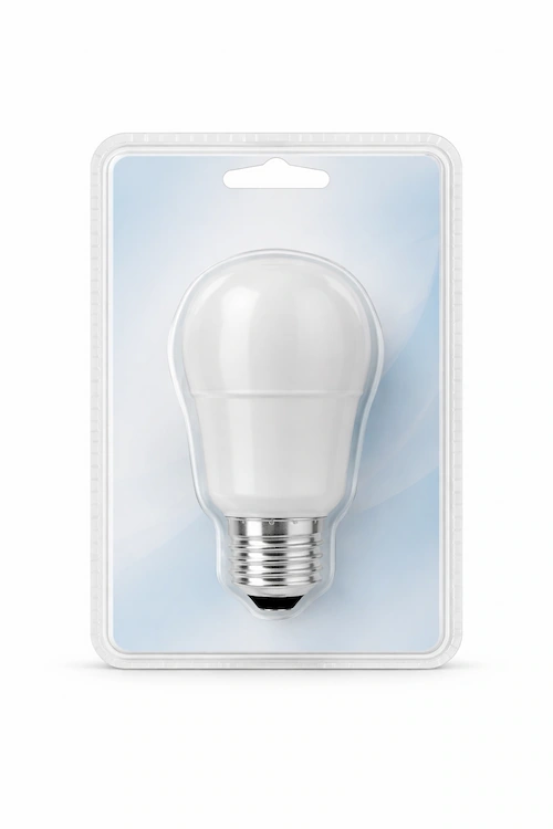 Thermoformed retail packaging for light bulbs