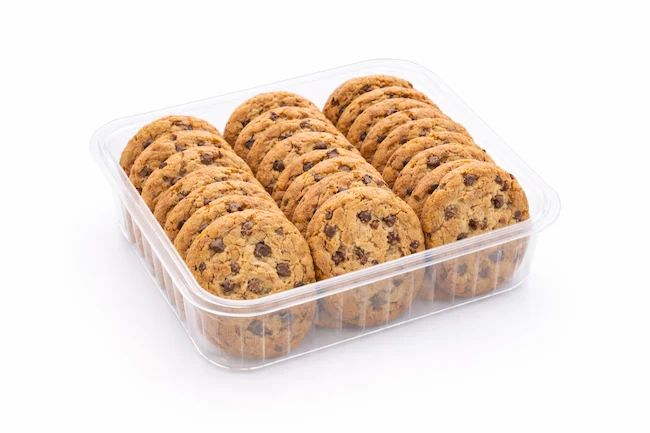 Thermoformed cookie tray for the food industry