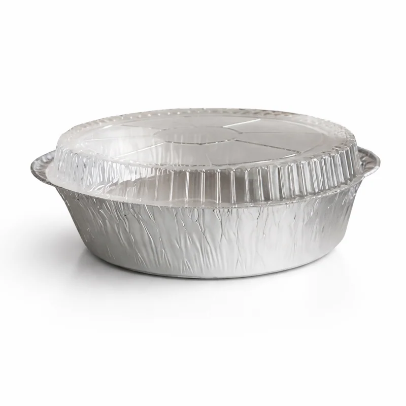 Thermoformed OPS lid for aluminum base containers